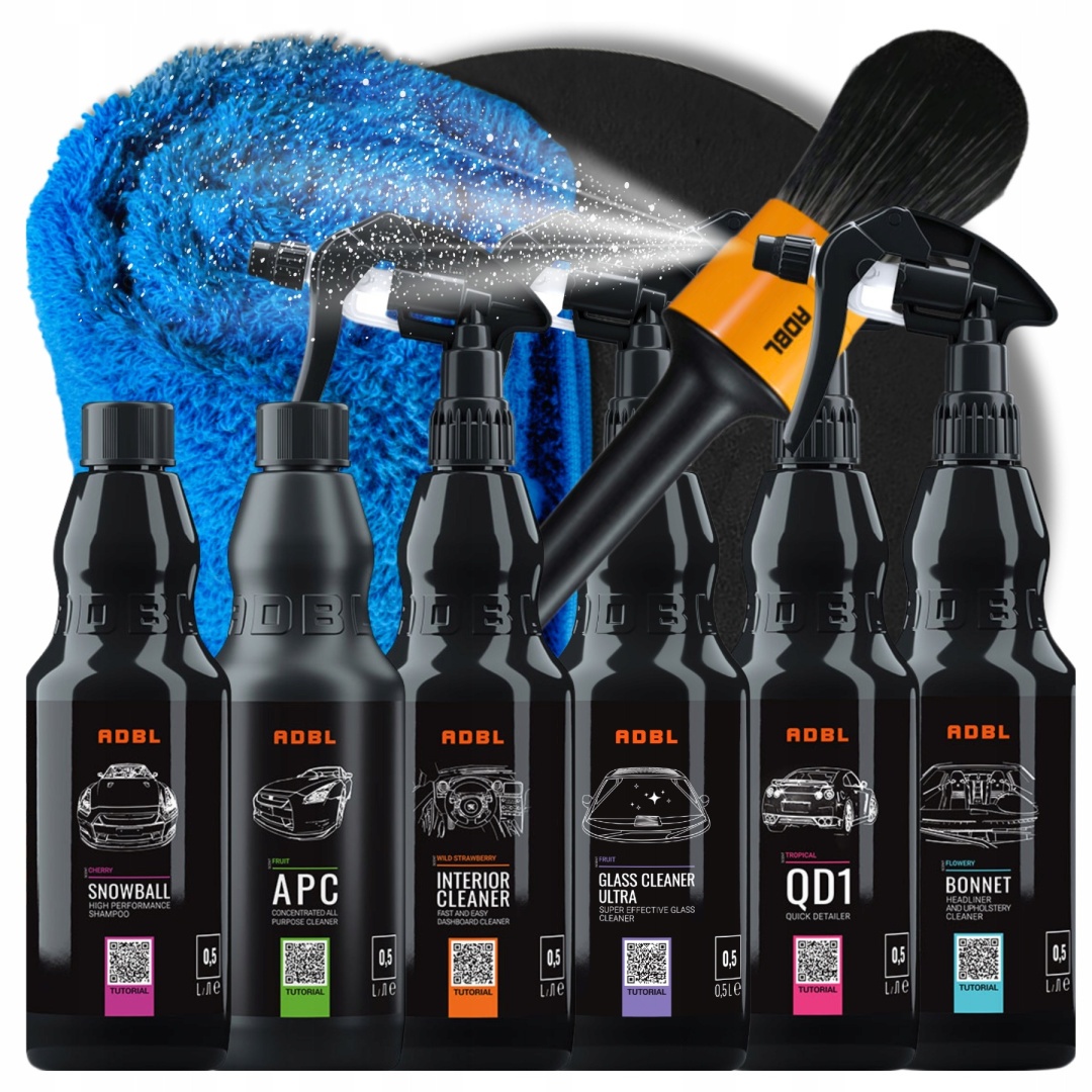 ADBL SET OF COSMETICS FOR CLEANING THE COCKPIT OF CAR MATERIALS ACCESSORIES